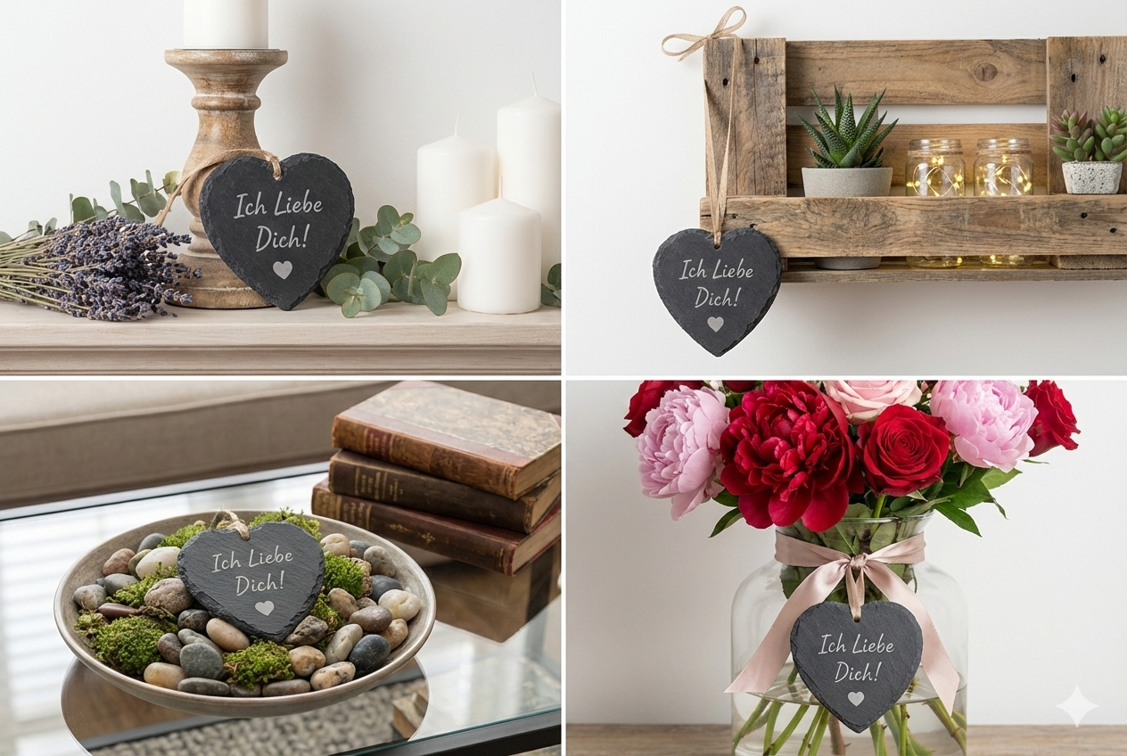 ❤️ Personalisiertes Schieferherz mit Gravur – Geschenk für besondere Momente