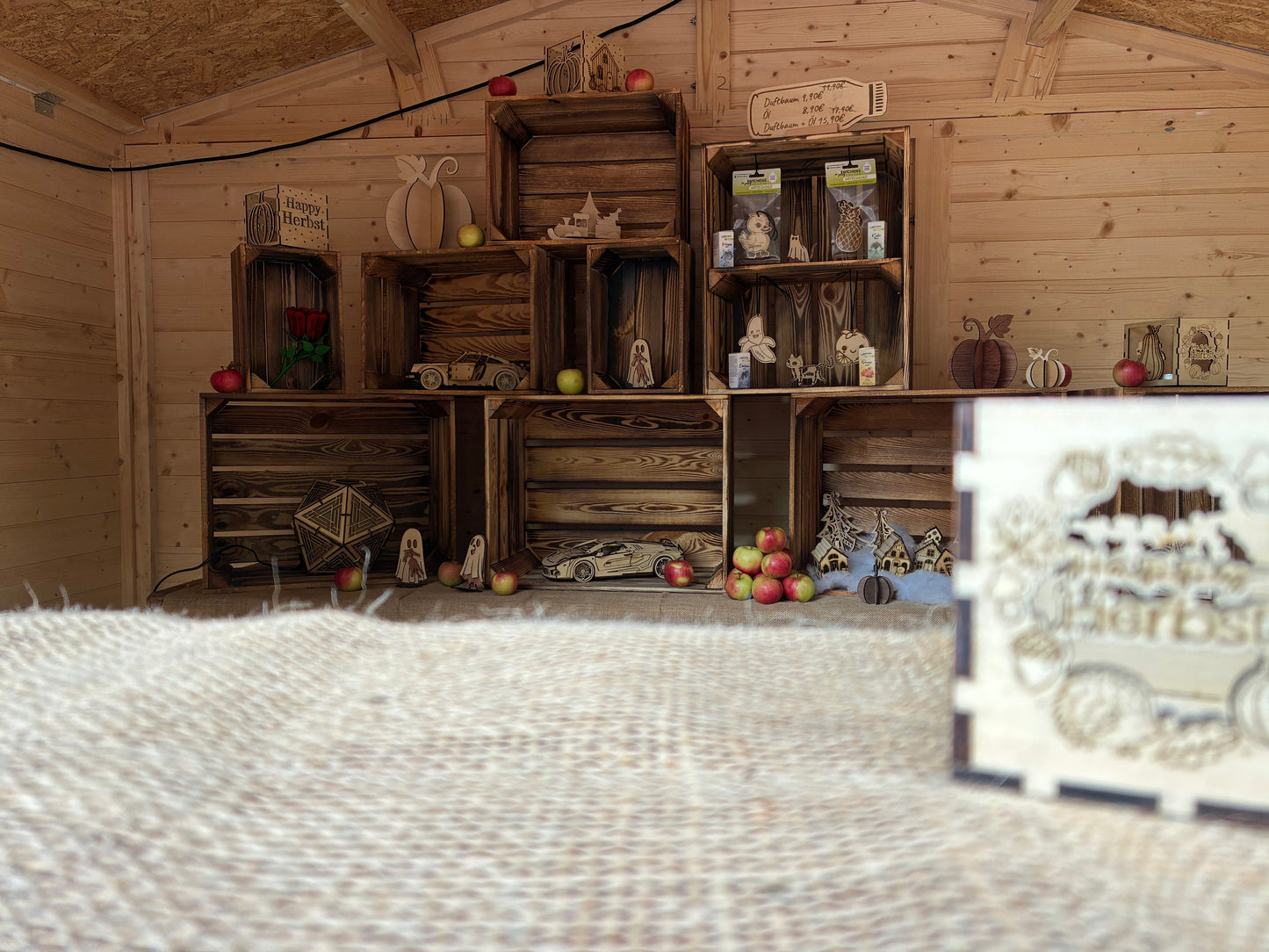 🍁 Holz-Teelichthalter „Happy Herbst“ – 4 Motive aus Lindenholz (3 mm, 2 Größen)