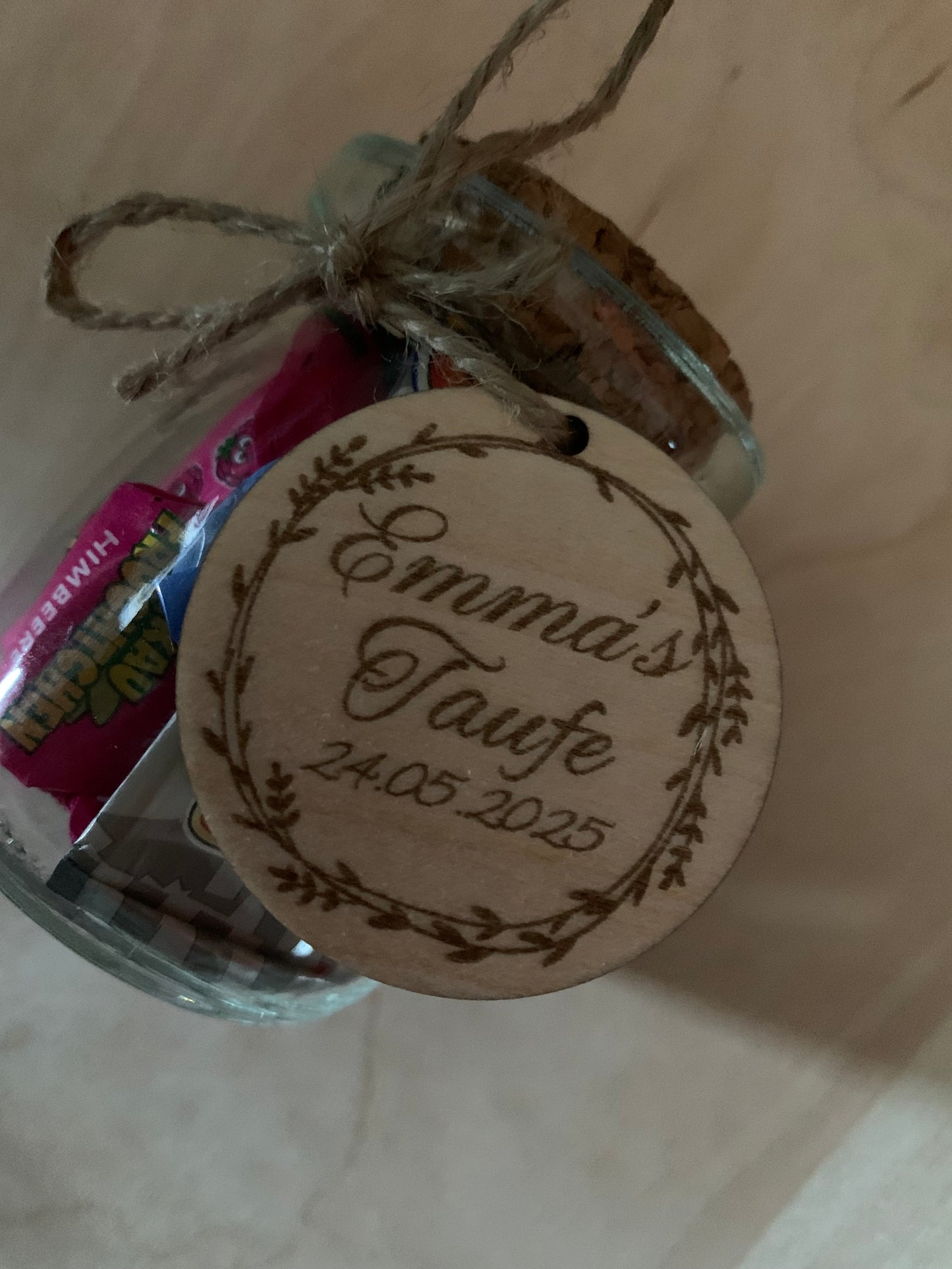 🎁 Personalisierter Holzanhänger – Gravur mit Name & Datum