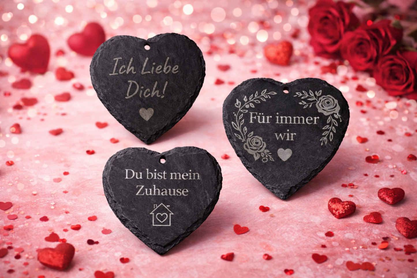 ❤️ Personalisiertes Schieferherz mit Gravur – Geschenk für besondere Momente