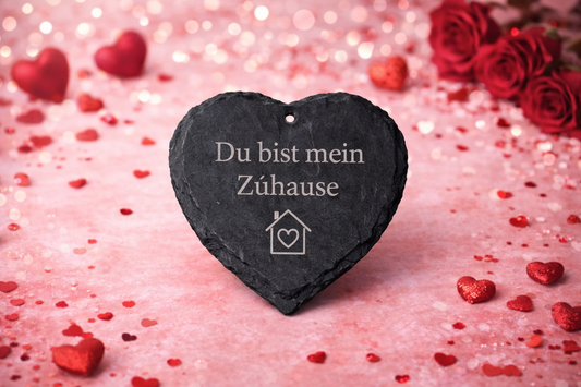 ❤️ Personalisiertes Schieferherz mit Gravur – Geschenk für besondere Momente